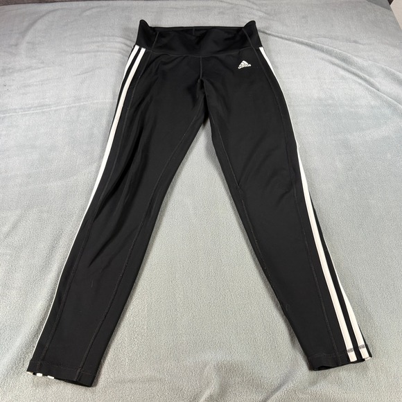 adidas Pants - Adidas Climalite Leggings Womens Medium Black White 3-Stripe High Waist Tights